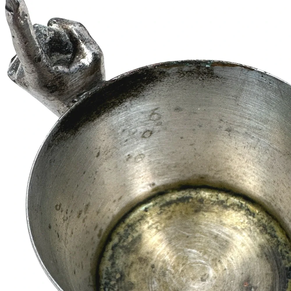 Napier Vintage Silver Plate Number One Finger Pointing Jigger Shot Glass Gray